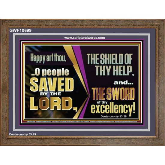 O PEOPLE SAVED BY THE LORD  Children Room Wall Wooden Frame  GWF10699  