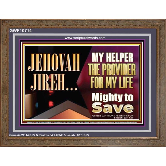 JEHOVAHJIREH THE PROVIDER FOR OUR LIVES  Righteous Living Christian Wooden Frame  GWF10714  