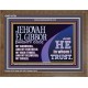 JEHOVAH EL GIBBOR MIGHTY GOD OUR GOODNESS FORTRESS HIGH TOWER DELIVERER AND SHIELD  Encouraging Bible Verse Wooden Frame  GWF10751  