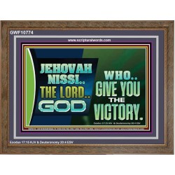 JEHOVAHNISSI THE LORD GOD WHO GIVE YOU THE VICTORY  Bible Verses Wall Art  GWF10774  "45X33"