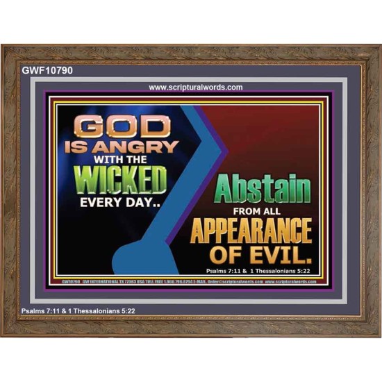 GOD IS ANGRY WITH THE WICKED EVERY DAY  Biblical Paintings Wooden Frame  GWF10790  