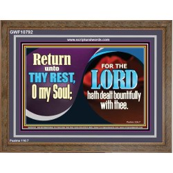 THE LORD HATH DEALT BOUNTIFULLY WITH THEE  Contemporary Christian Art Wooden Frame  GWF10792  "45X33"