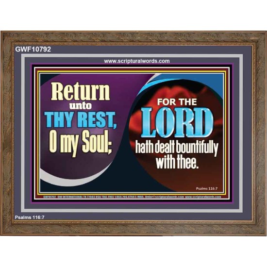 THE LORD HATH DEALT BOUNTIFULLY WITH THEE  Contemporary Christian Art Wooden Frame  GWF10792  