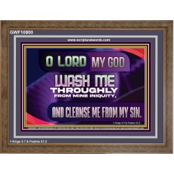 WASH ME THROUGHLY FROM MINE INIQUITY  Scriptural Wooden Frame Wooden Frame  GWF10800  "45X33"