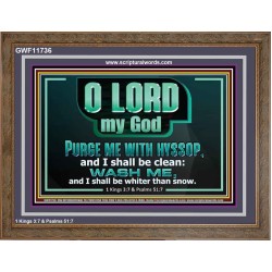 PURGE ME WITH HYSSOP AND I SHALL BE CLEAN  Biblical Art Wooden Frame  GWF11736  "45X33"