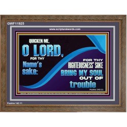 FOR THY RIGHTEOUSNESS SAKE BRING MY SOUL OUT OF TROUBLE  Ultimate Power Wooden Frame  GWF11925  "45X33"