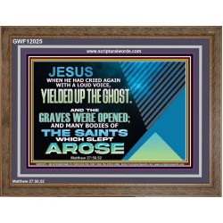 AND THE GRAVES WERE OPENED AND MANY BODIES OF THE SAINTS WHICH SLEPT AROSE  Sanctuary Wall Wooden Frame  GWF12025  "45X33"