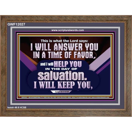 THIS IS WHAT THE LORD SAYS I WILL ANSWER YOU IN A TIME OF FAVOR  Unique Scriptural Picture  GWF12027  