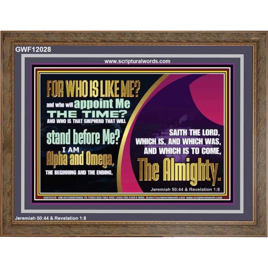 ALPHA AND OMEGA THE BEGINNING AND THE ENDING THE ALMIGHTY  Unique Power Bible Wooden Frame  GWF12028  