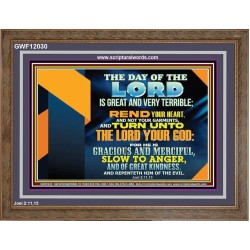 REND YOUR HEART AND NOT YOUR GARMENTS AND TURN BACK TO THE LORD  Righteous Living Christian Wooden Frame  GWF12030  "45X33"
