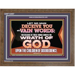 LET NO MAN DECEIVE YOU WITH VAIN WORDS  Scripture Art Work Wooden Frame  GWF12057  "45X33"