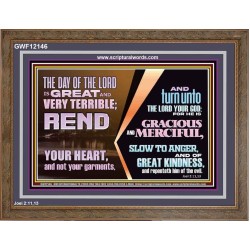 REND YOUR HEART AND NOT YOUR GARMENTS AND TURN BACK TO THE LORD  Custom Inspiration Scriptural Art Wooden Frame  GWF12146  "45X33"