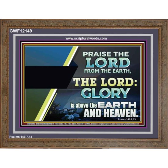 PRAISE THE LORD FROM THE EARTH  Unique Bible Verse Wooden Frame  GWF12149  