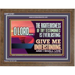 THE RIGHTEOUSNESS OF THY TESTIMONIES IS EVERLASTING O LORD  Bible Verses Wooden Frame Art  GWF12161  "45X33"