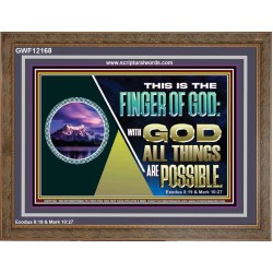THIS IS THE FINGER OF GOD WITH GOD ALL THINGS ARE POSSIBLE  Bible Verse Wall Art  GWF12168  "45X33"