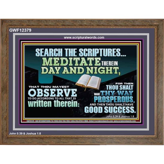 SEARCH THE SCRIPTURES MEDITATE THEREIN DAY AND NIGHT  Unique Power Bible Wooden Frame  GWF12379  