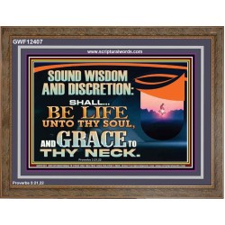 SOUND WISDOM AND DISCRETION SHALL BE LIFE UNTO THY SOUL  Children Room Wall Wooden Frame  GWF12407  "45X33"