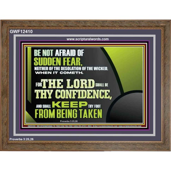 THE LORD SHALL BE THY CONFIDENCE  Unique Scriptural Wooden Frame  GWF12410  