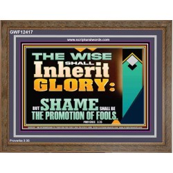 THE WISE SHALL INHERIT GLORY  Sanctuary Wall Wooden Frame  GWF12417  "45X33"