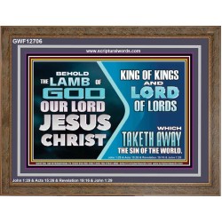 THE LAMB OF GOD OUR LORD JESUS CHRIST  Wooden Frame Scripture   GWF12706  "45X33"