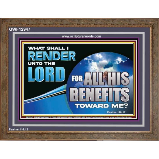 WHAT SHALL I RENDER UNTO THE LORD  Biblical Art  GWF12947  