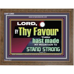 THY FAVOUR HAST MADE MY MOUNTAIN TO STAND STRONG  Modern Christian Wall Décor Wooden Frame  GWF12960  "45X33"