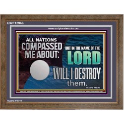 IN THE NAME OF THE LORD WILL I DESTROY THEM  Biblical Paintings Wooden Frame  GWF12966  "45X33"