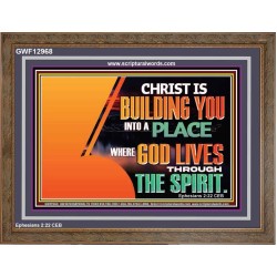 A PLACE WHERE GOD LIVES THROUGH THE SPIRIT  Contemporary Christian Art Wooden Frame  GWF12968  