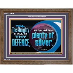 THE ALMIGHTY SHALL BE THY DEFENCE  Religious Art Wooden Frame  GWF12979  "45X33"