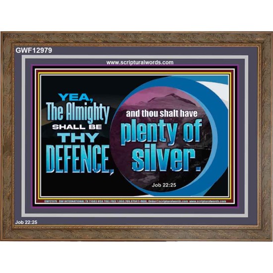 THE ALMIGHTY SHALL BE THY DEFENCE  Religious Art Wooden Frame  GWF12979  