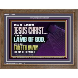 THE LAMB OF GOD WHICH TAKETH AWAY THE SIN OF THE WORLD  Children Room Wall Wooden Frame  GWF12991  "45X33"