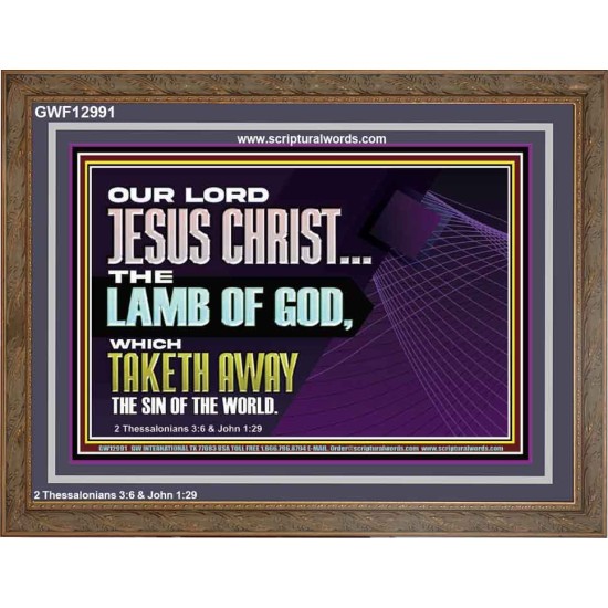 THE LAMB OF GOD WHICH TAKETH AWAY THE SIN OF THE WORLD  Children Room Wall Wooden Frame  GWF12991  