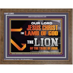 THE LION OF THE TRIBE OF JUDA CHRIST JESUS  Ultimate Inspirational Wall Art Wooden Frame  GWF12993  "45X33"