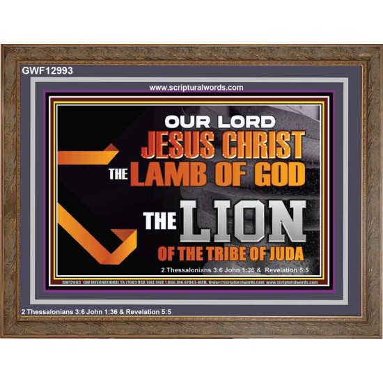 THE LION OF THE TRIBE OF JUDA CHRIST JESUS  Ultimate Inspirational Wall Art Wooden Frame  GWF12993  
