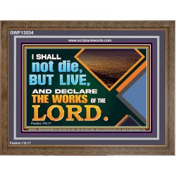 I SHALL NOT DIE BUT LIVE AND DECLARE THE WORKS OF THE LORD  Eternal Power Wooden Frame  GWF13034  "45X33"