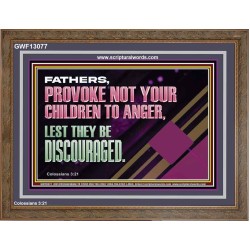 FATHER PROVOKE NOT YOUR CHILDREN TO ANGER  Unique Power Bible Wooden Frame  GWF13077  "45X33"