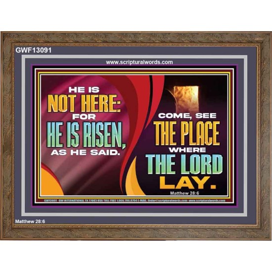 HE IS NOT HERE FOR HE IS RISEN  Children Room Wall Wooden Frame  GWF13091  