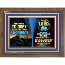 GOD SHALL BLESS THEE IN ALL THY WORKS  Ultimate Power Wooden Frame  GWF9551  "45X33"