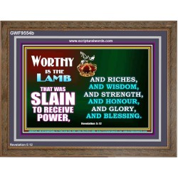 THE LAMB OF GOD THAT WAS SLAIN OUR LORD JESUS CHRIST  Children Room Wooden Frame  GWF9554b  "45X33"