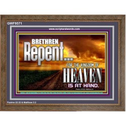 THE KINGDOM OF HEAVEN IS AT HAND  Children Room Wooden Frame  GWF9571  "45X33"