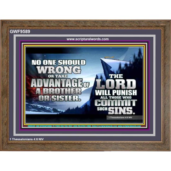 DO NOT TAKE ADVANTAGE OF YOUR BRETHREN  Children Room Wooden Frame  GWF9589  