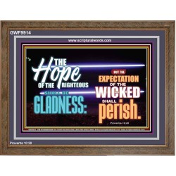THE HOPE OF RIGHTEOUS IS GLADNESS  Scriptures Wall Art  GWF9914  "45X33"