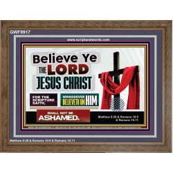 WHOSOEVER BELIEVETH ON HIM SHALL NOT BE ASHAMED  Contemporary Christian Wall Art  GWF9917  "45X33"