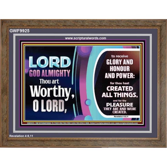 LORD GOD ALMIGHTY HOSANNA IN THE HIGHEST  Contemporary Christian Wall Art Wooden Frame  GWF9925  