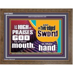 A TWO EDGED SWORD  Contemporary Christian Wall Art Wooden Frame  GWF9965  "45X33"