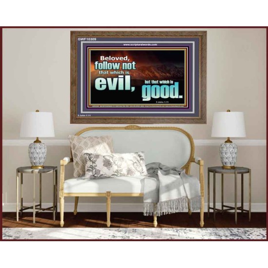 FOLLOW NOT WHICH IS EVIL  Custom Christian Artwork Wooden Frame  GWF10309  