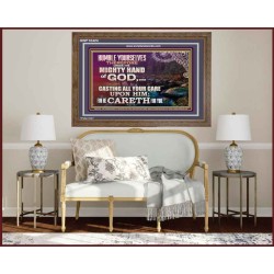 CASTING YOUR CARE UPON HIM FOR HE CARETH FOR YOU  Sanctuary Wall Wooden Frame  GWF10424  "45X33"