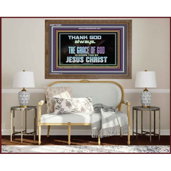 THANKING GOD ALWAYS OPENS GREATER DOOR  Scriptural Décor Wooden Frame  GWF10442  