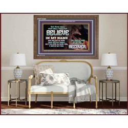 IN MY NAME SHALL THEY CAST OUT DEVILS  Christian Quotes Wooden Frame  GWF10460  "45X33"