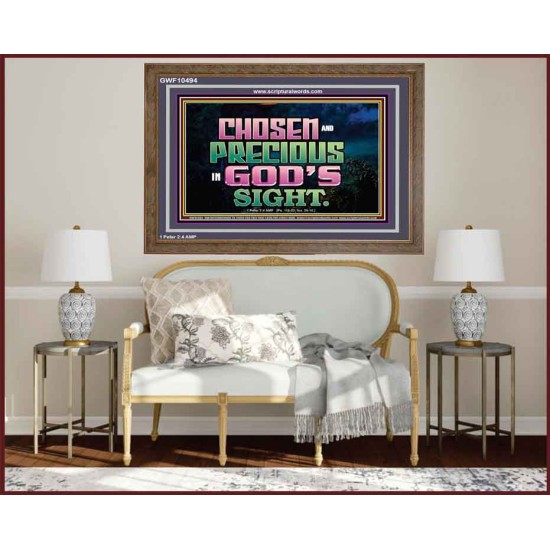 CHOSEN AND PRECIOUS IN THE SIGHT OF GOD  Modern Christian Wall Décor Wooden Frame  GWF10494  